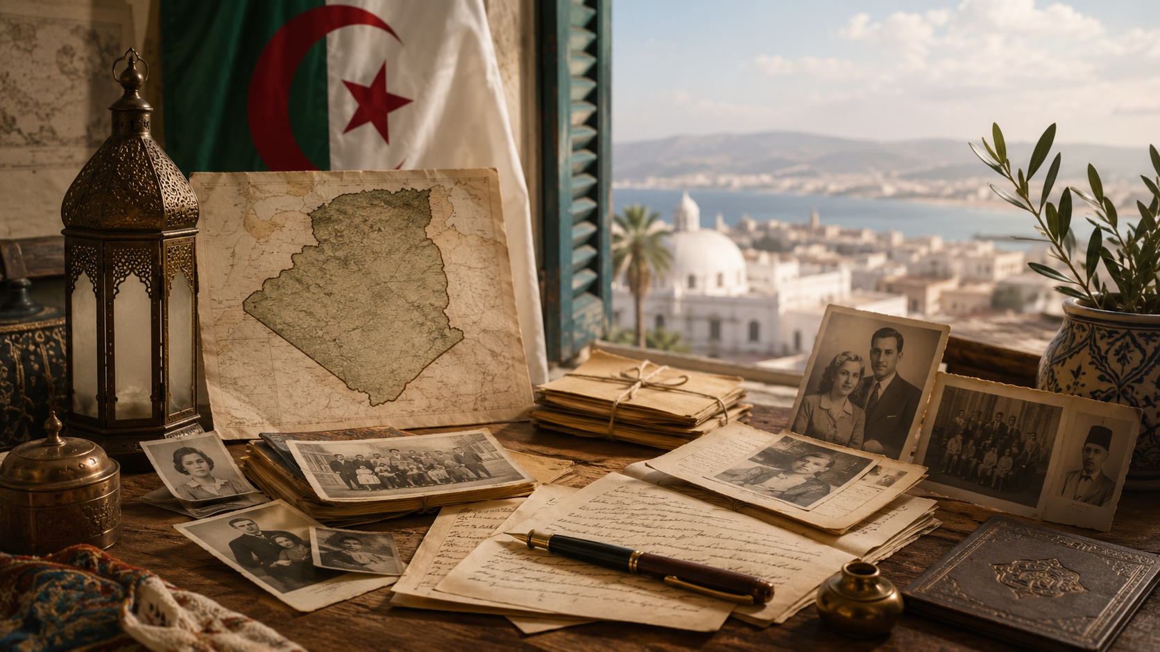 Archives familiales, carte de l’Algérie et photos anciennes pour retrouver ses ancêtres algériens en recherche transgénérationnelle