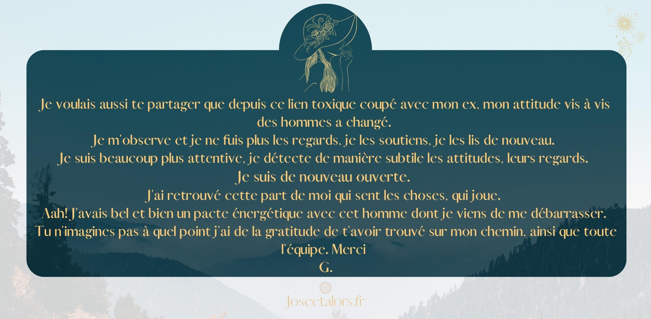 review cliente sur le soin alchimique couper les liens toxiques